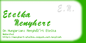 etelka menyhert business card